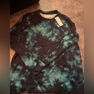 Abercrombie Kids Teal Tie-Dye Long Sleeve Shirt